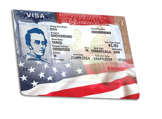 Картинка визы в США для первого слайдера